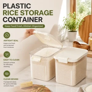 20-Pound Plastic Rice Storage Container Sealed Insect-Proof Moisture-Proof Grain Flour Bucket