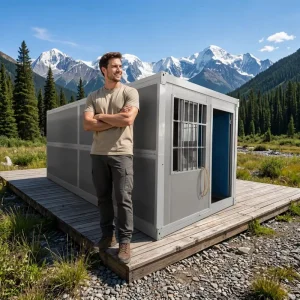 20-foot Waist-folding Container Customizable Styles Windproof Waterproof Fireproof CE Certified