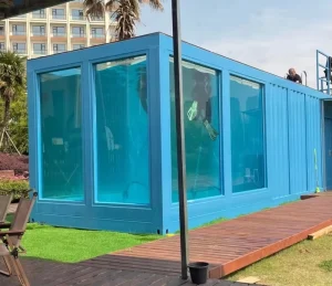 20 ft 40 ft Contemporary Blue Steel Shipping Container Expandable for Outdoor Use for Hotel or Swimming Pool on Sale