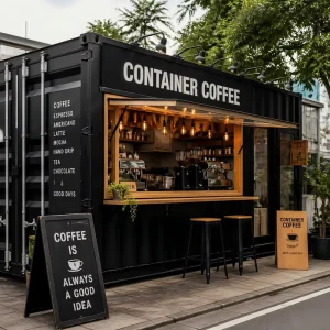 20FT 40FT Double Deck Shipping Container Coffee Shop Retro Modular Fast Food Kiosk Outdoor Street Container Cafe