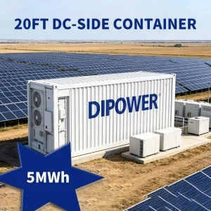 20FT 5MWh Liquid Cooled Containerized Energy Storage System 2.5MW 5MW LiFePO4 Battery BESS off Grid IP65 Protection for Utility
