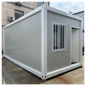 20FT Breathable Sandwich Panel Prefab Container House with Modular Extension Office & Toilet for Warehouse Shop or Villa Use