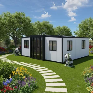 20FT Casa Prefabricated Steel Container Tiny Modern Waterproof House on Wheels with Steel Frame