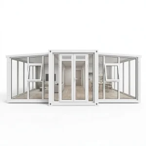 20FT Double Wing Expandable Container House Glass Wall Modular Home Steel Structure for Living Office Hotel