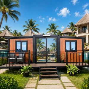 20FT Expandable Breathable Steel Structure Container House Portable Modular Building Outdoor Hotel Use Living Room Bedroom