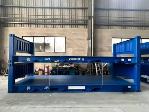 20FT Flat Rack Container Open Platform with End Frames, ISO/CSC Compliant