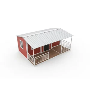 20FT Steel Container Pitched Roof Attached Terrace Modern Prefab Luxury Camping Glamping Villa Hotel Extensions