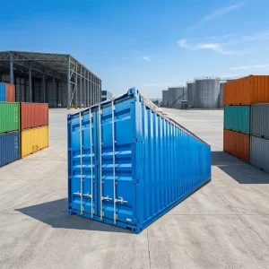 20FT or 40HC Open Top Container Sliding Retractable Tarp System ISO9001 CE Certified 25 Year Life Span