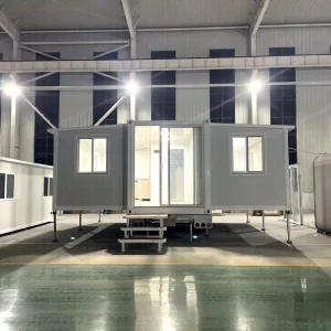 20Ft 2 Bedroom Expandable Container House on Wheels Waterproof Sandwich Panel Prefab Modular Tiny Houses Modern Eco-Friendly