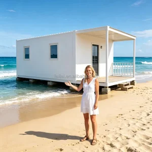 20ft & 40ft Custom Modular Beach Flat Pack Container Cabin Front Porch Balcony Prefab Knock Villa Vacation Resort House