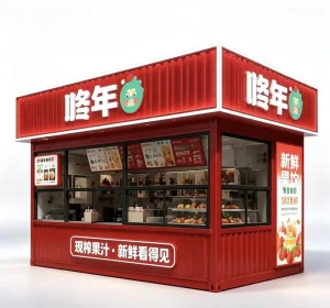 20ft 40ft Custom Modular Prefab Container Shop for Fast Food Juice Vending Street Fruit Beverage Services