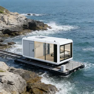 20ft 40ft Expandable 1 Bedroom Waterproof Coffee Shop Apple Capsule Galvanized Steel Container House Modern Design Living Room