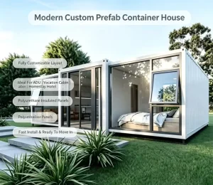 20ft 40ft Expandable Modular Prefabricated Steel Container House Mobile Home for Villa and Hotel Use with Sandwich Pane
