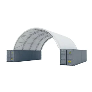 20ft 40ft High Strength Galvanized Steel Frame UV Resistant Waterproof PVC Fabric Industrial Outdoor Storage Container Shelter