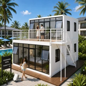 20ft 40ft Luxury Modular Prefab Flat Pack Steel Container House Detachable for Villa Camping Home Shop Hotel Application