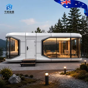 20ft 40ft Mobile Capsule Hotel Prefab Steel Home 1 Bed 1 Bath Luxury Room for Mountain Resort Supplier Villa Pod