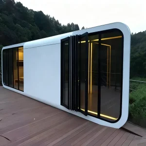20ft 40ft Outdoor Eco Friendly Apple Cabin Prefab House Tiny House Custom Steel Apple Cabin Soundproof Capsule Office Pod