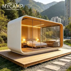 20ft 40ft Outdoor Modern Prefab House Tiny House Mobile Working House Office Pod Apple Cabin