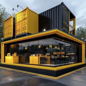 20ft 40ft Prefab Breathable Modern Modified Shipping Container Shops for Mall & Office Pop up Coffee Shop with Outdoor Use