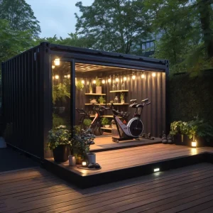 20ft 40ft Shipping Container Gym Custom Modular Prefab Outdoor Fitness Room Weatherproof Steel Workout Pod