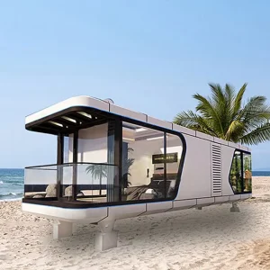 20ft/40ft Steel Modular Shipping Container House, Space Capsule Design, Swimming Pool, Hotel Use
