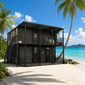 20ft 40ft Two Story Container House Modular Prefab Home for Coffee Shop Cafe Homestay Hotel Waterproof Windproof Custom