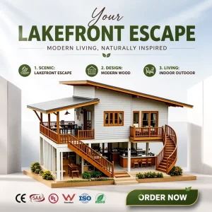 20ft 40ft Two Story Expandable Container House Prefab Cabin Wood Metal Plastic Wall Panels for Garden Camp Homestay Office
