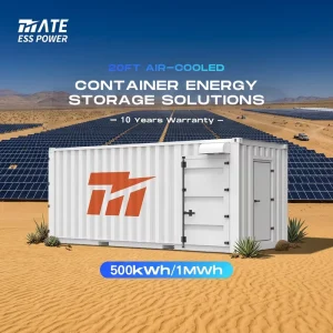 20ft Air Cooled LiFePO4 BESS Battery Energy Storage Container 500kWh 1MWh for Desert Remote Site Standalone Microgrid Power