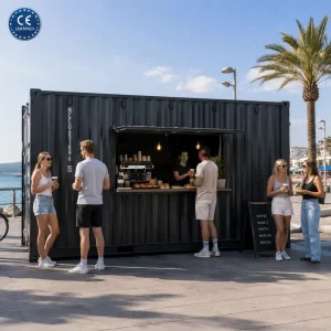 20ft Custom Container Modular Container Cafe with Outdoor Seating for Resort Hotel and Commercial Insulation Material