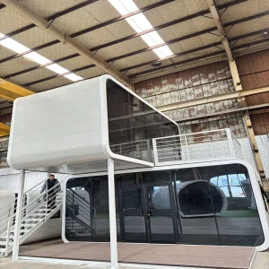20ft Eco Friendly Prefabricated Steel Luxury Airship Cabin New Release Apple Space Capsule Hotel Office Pod Bedroom House
