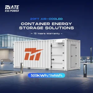 20ft Energy Storage Container LiFePO4 Lithium Battery Solar Power Station 500kWh 1MWh BESS for Building Peak Shaving