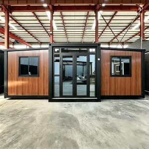 20ft Expandable Container Home with Double-Sided Folding Modern Design Full Bathroom & Kitchen for School & Mall Use