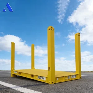 20ft Fixed Corner Post Flatrack Wood or Steel Floor 20 Feet Flat Rack Shipping Container