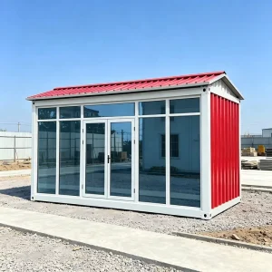 20ft Flat Pack Luxury Glass Container House Prefab Modular House for Office Dormitory Living Room Shop