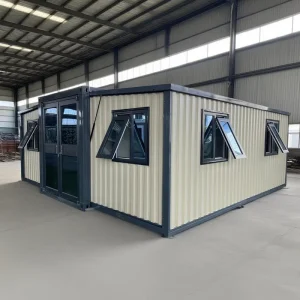 20ft Foldable Farmhouse Design Container House, 4 Bedroom, Prefabricated Mobile Home, Wheels, Lightweight Aluminum Alloy