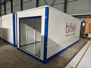 20’ft Foldable Two Ends Rolling up Doors With Divider Wall Collapsible Stackable Self Storage Portable Storage Container Pods