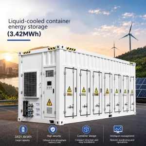20ft Liquid-Cooled Containerized Energy Storage System 3.42MWh LFP Battery Cabin for PV Storage and Grid-Side Use