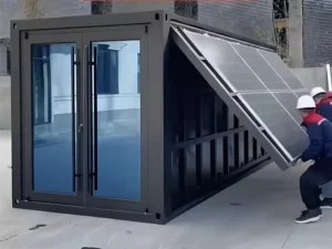 20ft Luxury Solar Expandable Shipping Container House Panoramic Glass 24kWh Off-Grid Prefab Villa for Sustainable Family Living