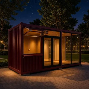 20ft Modern Steel Structure Container Restaurant Fast Install Prefabricated Food Kiosk for Outdoor Business, Cafe, Bar