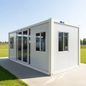 20ft Packable Container House with Sloping Roof Customized Modular Home Waterproof Insulated Portable Dormitory Office