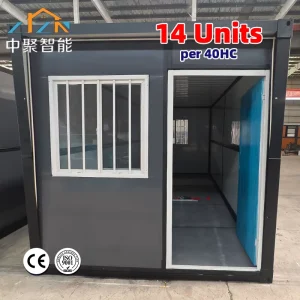20ft Prefab Modular High Quality Folding Container House Bathroom Kitchen with Solar Powered Convenient Transportation