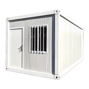 20ft Prefabricated Office Folding Container House for Gym Supermarket Use Breathable Steel Sandwich Panel Storage Transport