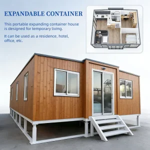20ft Rectangular Prefab Container House Energy-Saving 3-in-1 Mobile Home Breathable Sandwich Steel