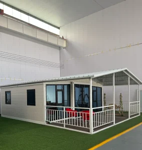 20ft Rustic Design Expandable Container House Modular Bungalow Home Waterproof Steel Mobile Prefabricated Home with 2 Bedrooms