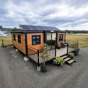 20ft Solar Powered Expandable Shipping Container House 24kWh Daily Off Grid Prefab Home 2 in 40HQ for Glamping Resort Cabin