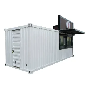 20ft Steel Sandwich Panel Modified Shipping Container Restaurant Bar with Sliding Windows Kitchen Use