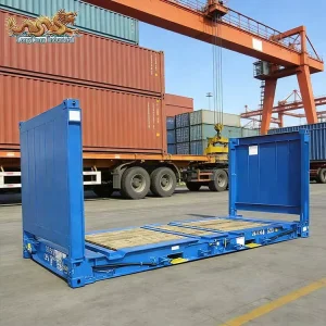 20ft Wood Floor Collapsible Flat Rack Shipping Container 20 Feet