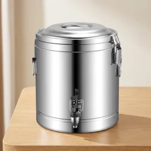 24H Heat Retention Insulated Soup Barrel Heavy Duty Stainless Steel Food Bucket with Anti Scald Handle for Outdoor Catering
