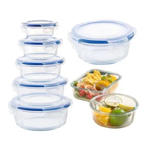 24pcs Food Storage Container Set Leakproof Bento Box with Lid 9 Pack Glass Meal Prep Containers