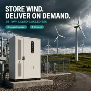 261kWh Liquid Cooled Battery Energy Storage System BESS Cabinet for Wind Power Grid Support